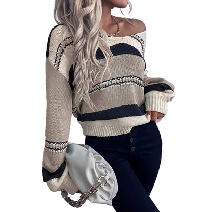 Loose-Fit Pullover Knitted Sweater For Women