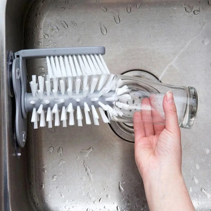 Cup Scrubber Glass Cleaner Sink 2-in-1 Suction Cup Cleaning Brush Gadget Kitchen Accessories Cleaning