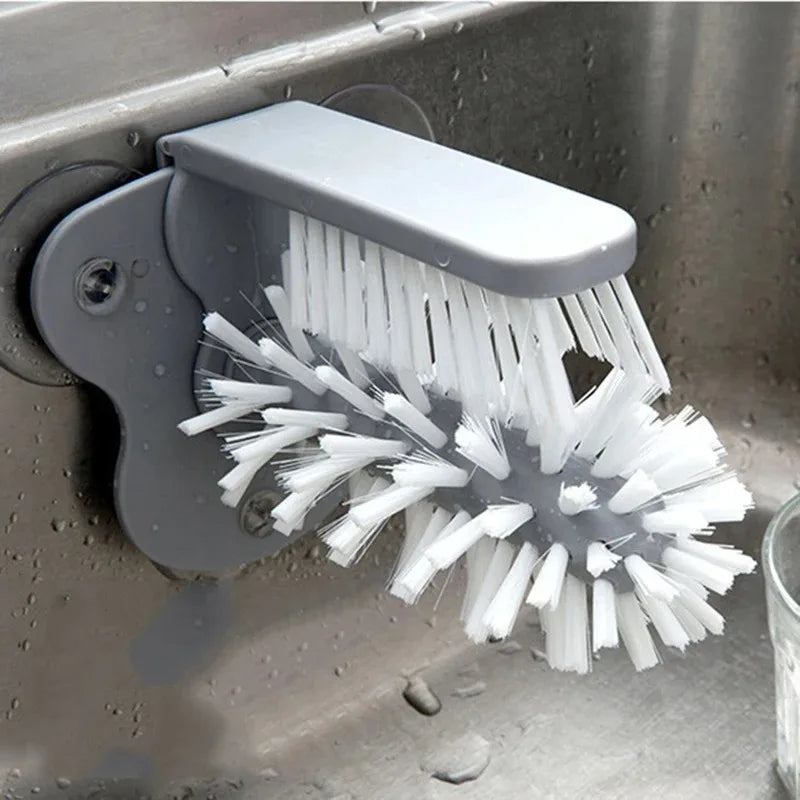 Cup Scrubber Glass Cleaner Sink 2-in-1 Suction Cup Cleaning Brush Gadget Kitchen Accessories Cleaning